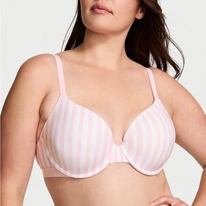 Victoria’s Secret T-SHIRT Lightly Lined Full-Coverage Cotton Bra-Pink Stripes